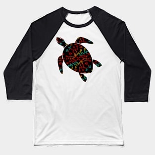 Floral Gradient turtle Baseball T-Shirt